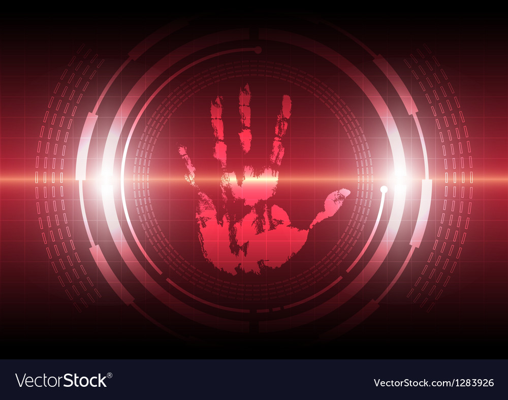 Scan handprint technology Royalty Free Vector Image