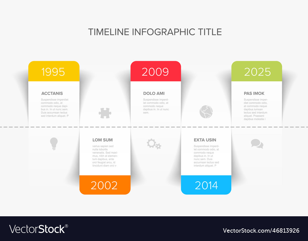 Simple horizontal infographic timeline template Vector Image