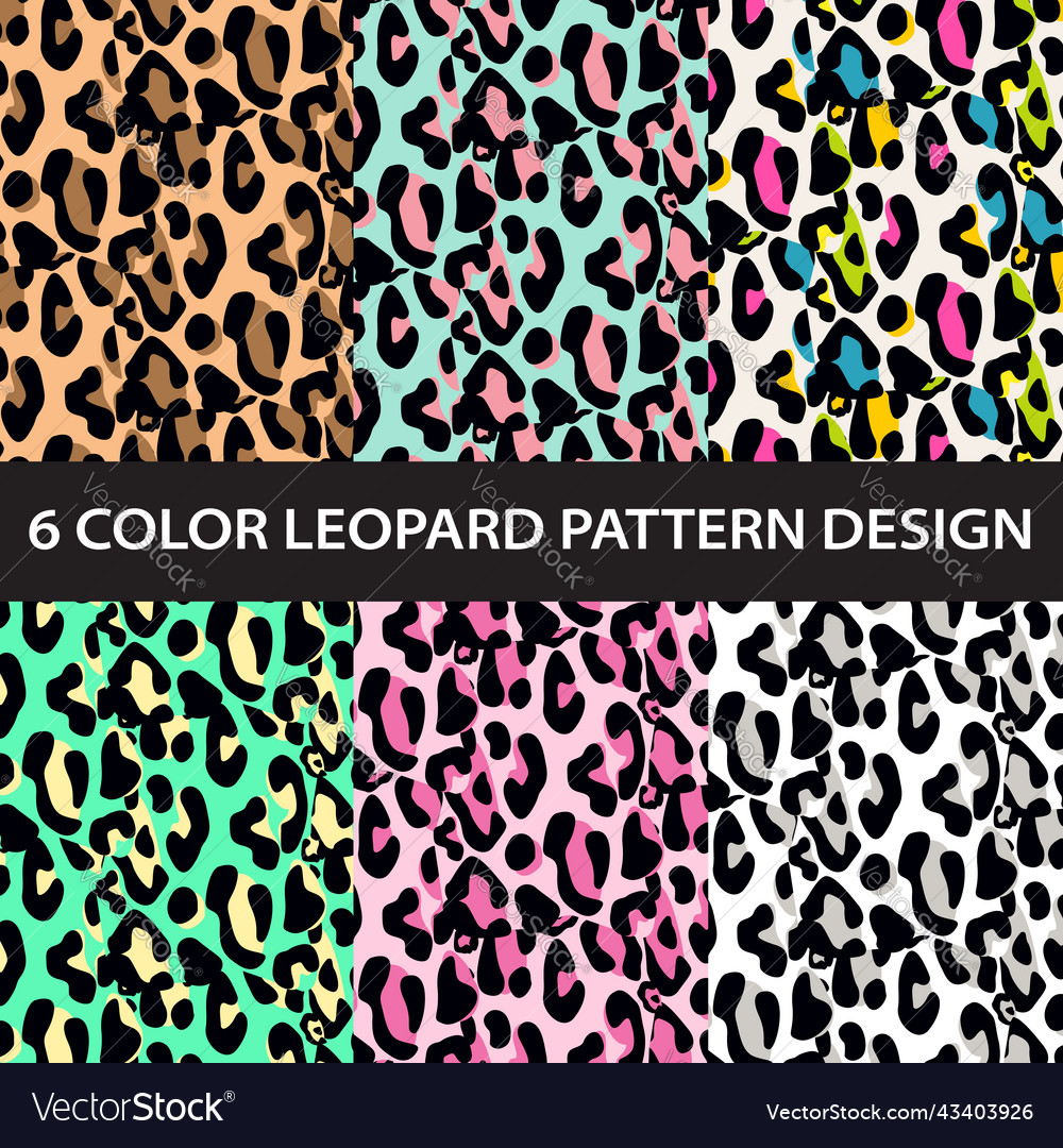 Six color leopard print pattern collection