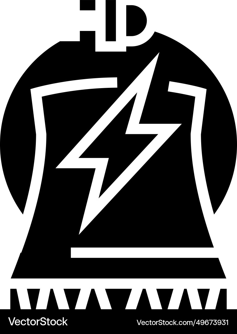 Electricity nuclear energy glyph icon Royalty Free Vector