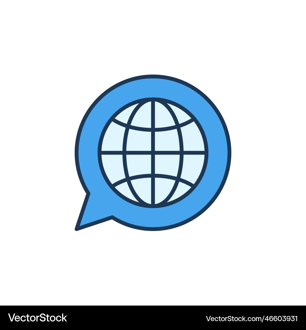 Globe inside speech bubble concept colored icon Vector Image