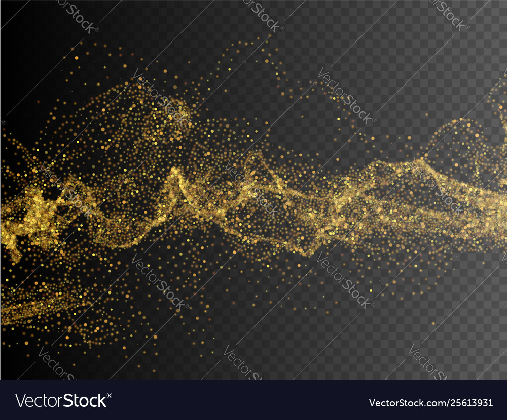 Gold glittering star dust trail Royalty Free Vector Image