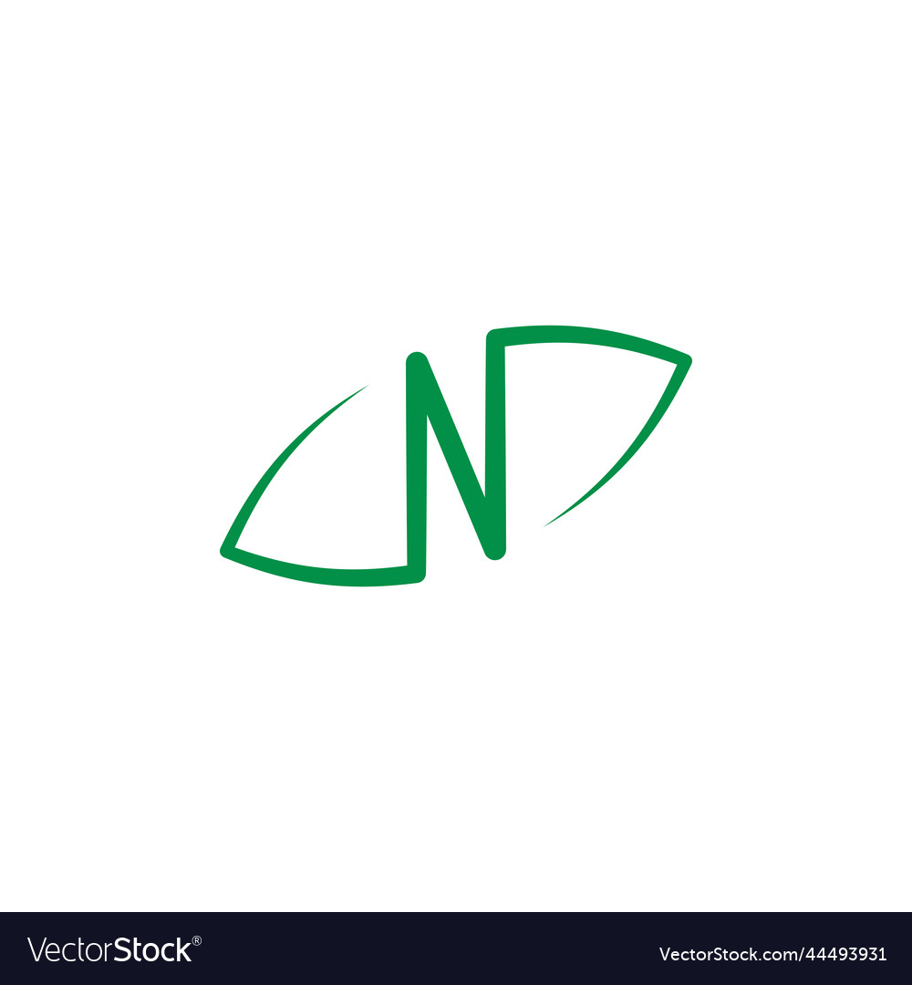 Leaf letter n green logo icon symbol Royalty Free Vector