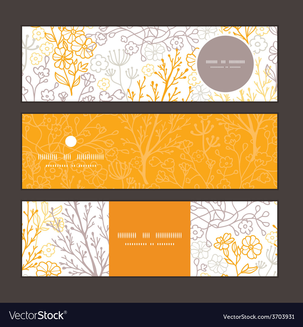 Magical floral horizontal banners set