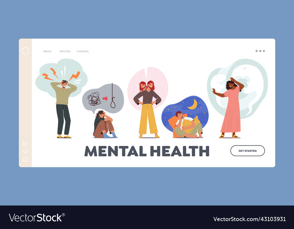 Mental health landing page template people