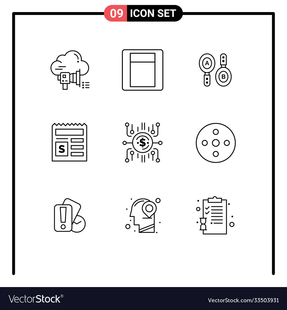 Pictograph set 9 simple outlines