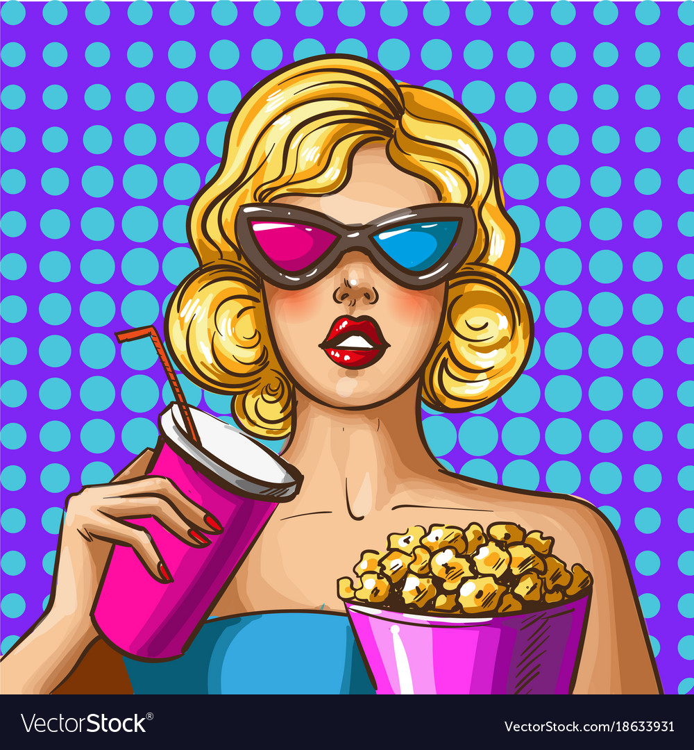 Pop art of beautiful lady in Royalty Free Vector Image