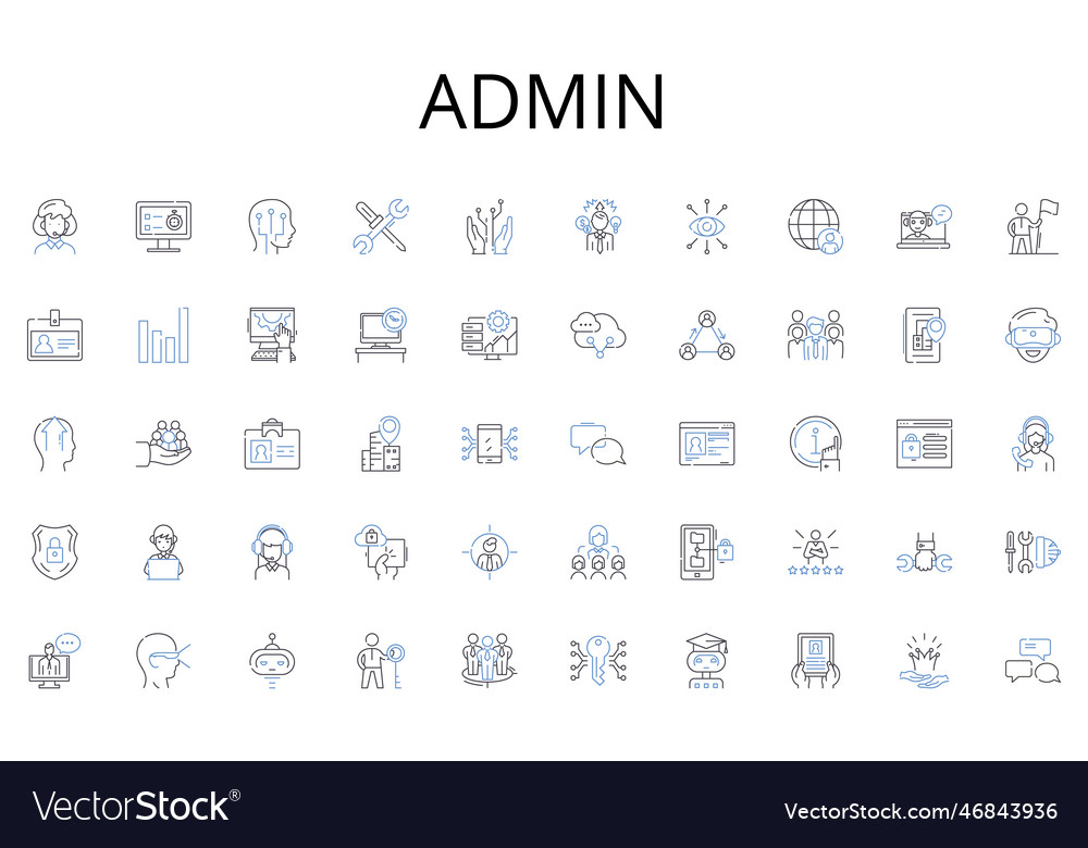 Admin line icons collection strategy branding