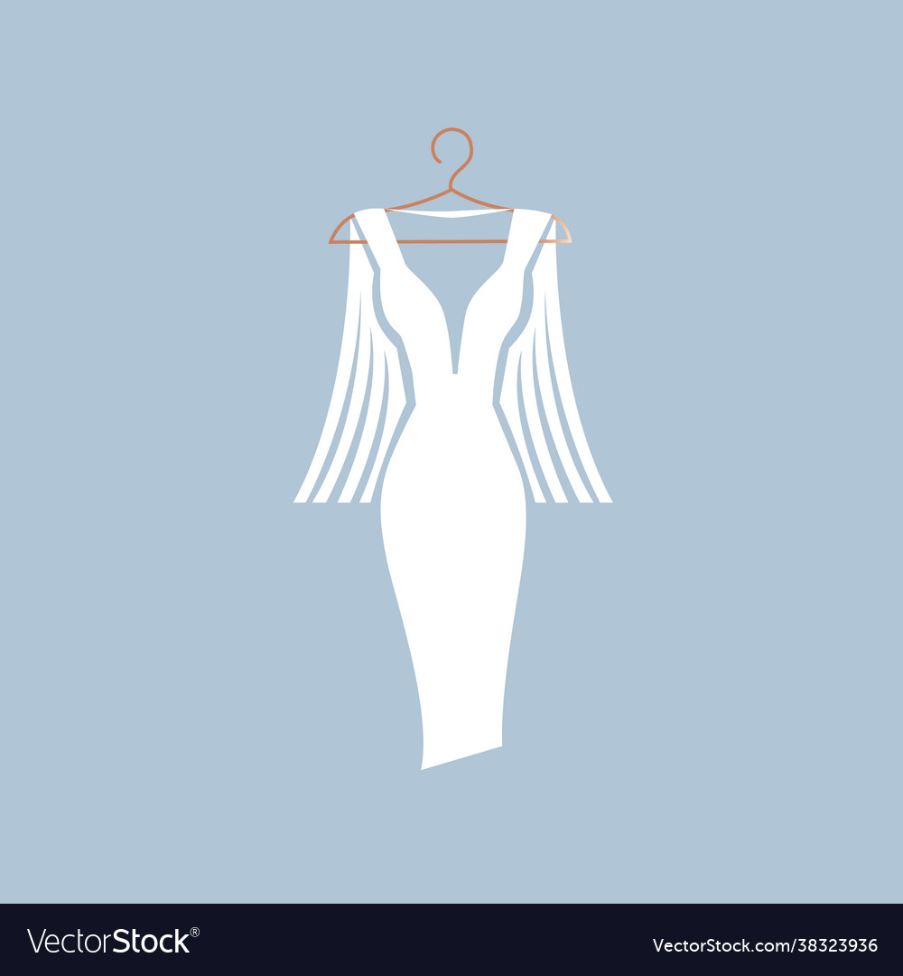 Beautiful dress on a hanger Royalty Free Vector Image