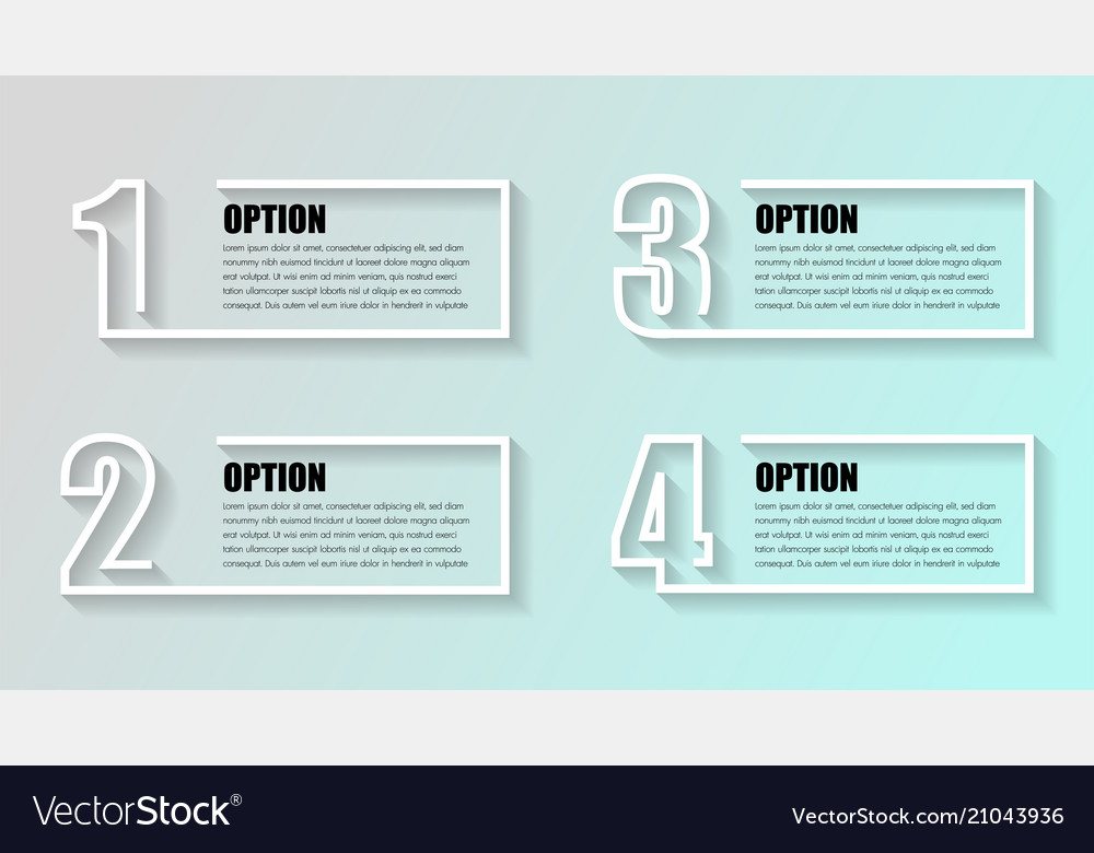 Business infographics timeline with 4 boxs steps