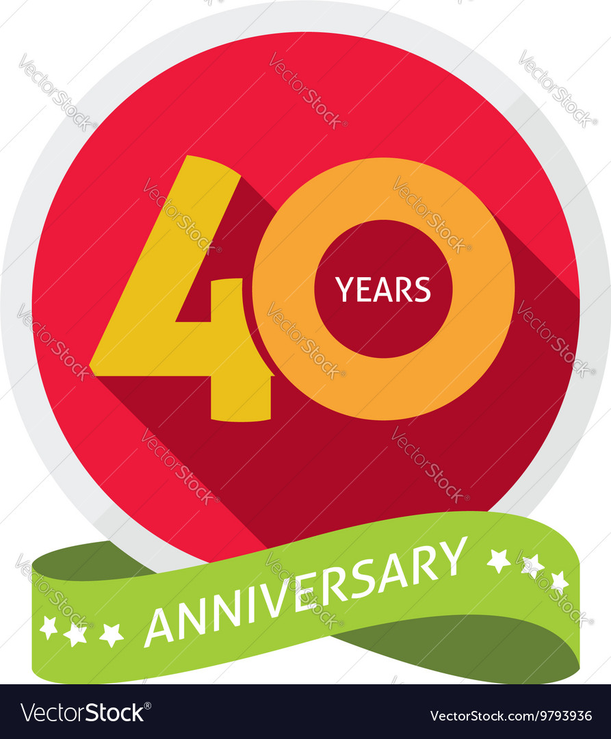 Forty years anniversary logo 40 year birthday Vector Image