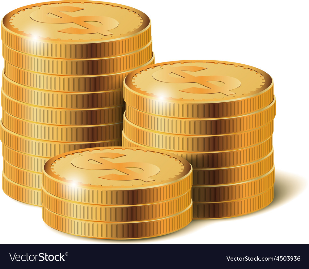 Golden coins stacks