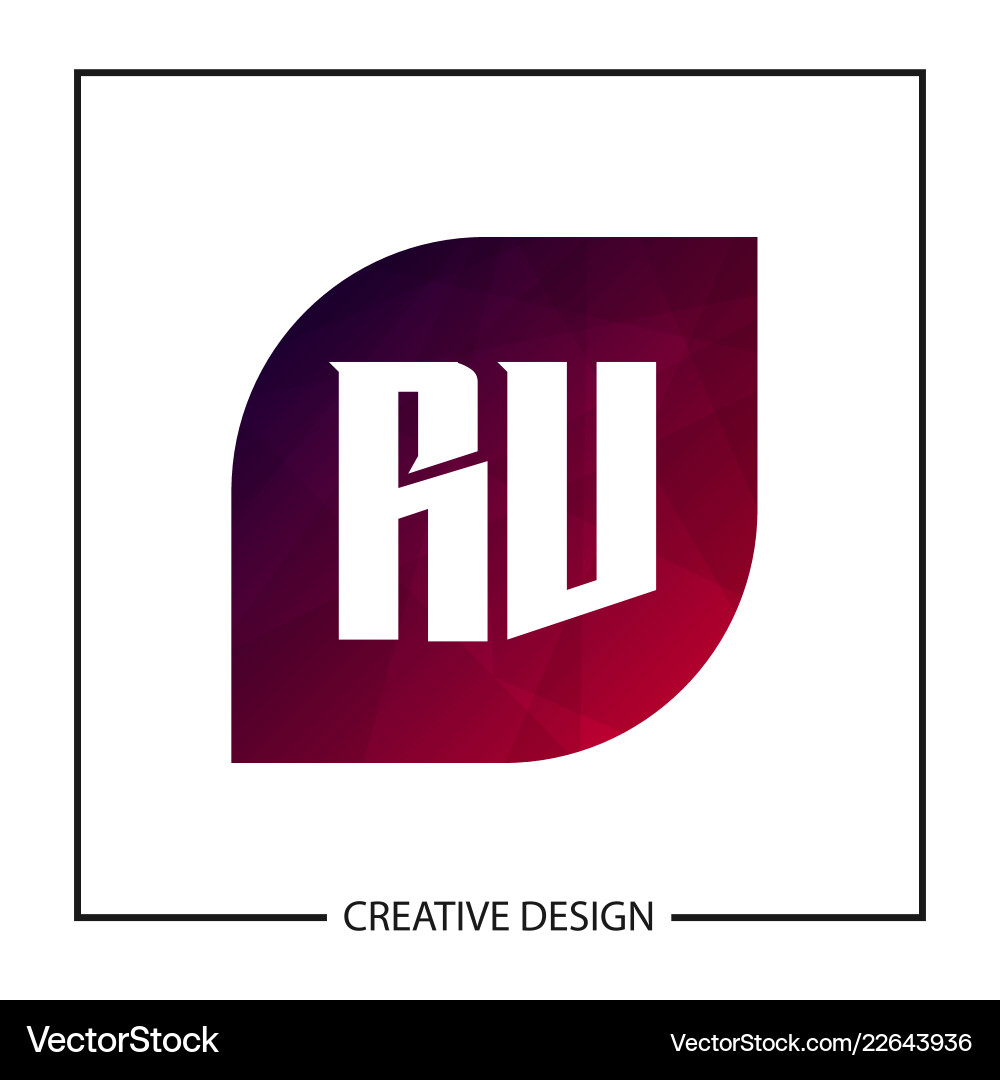 Initial letter rv logo template design Royalty Free Vector