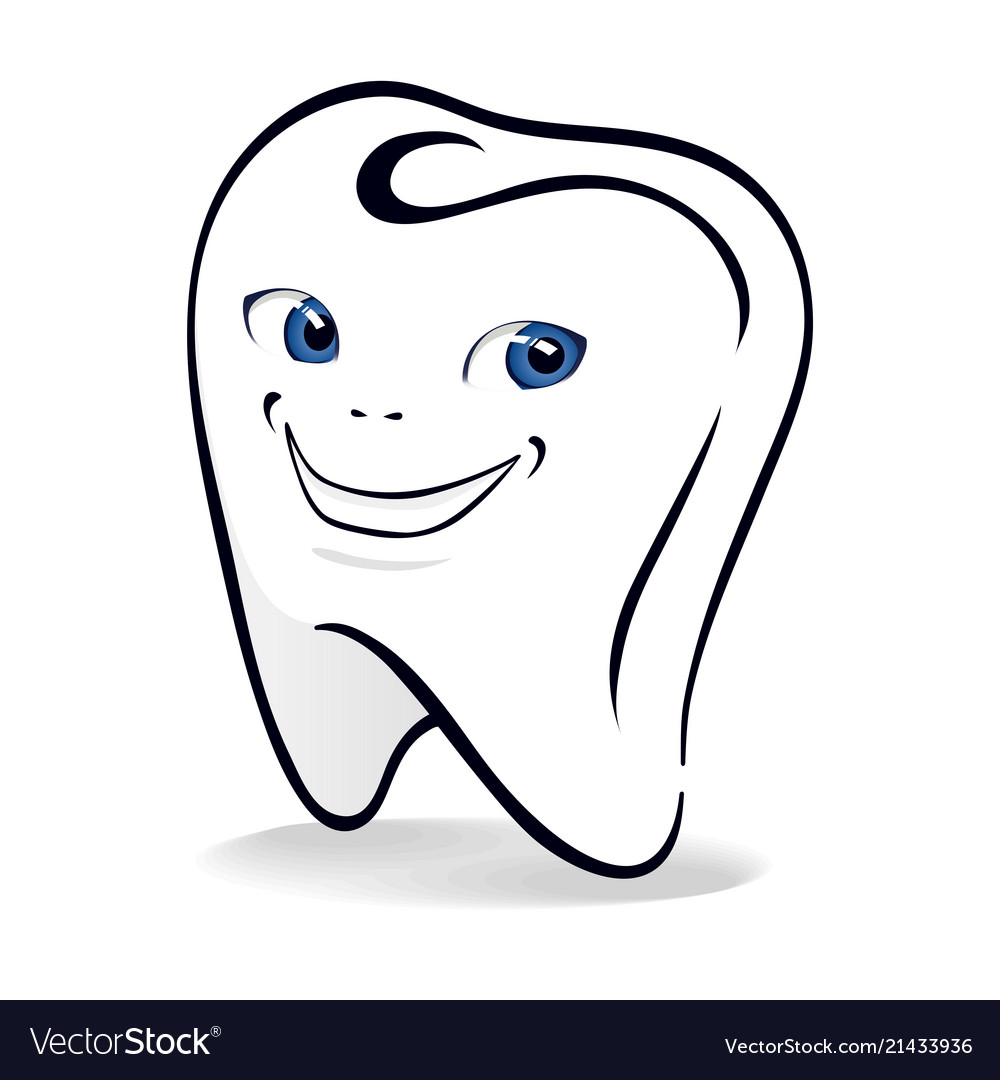 Isolated smiling tooth Royalty Free Vector Image