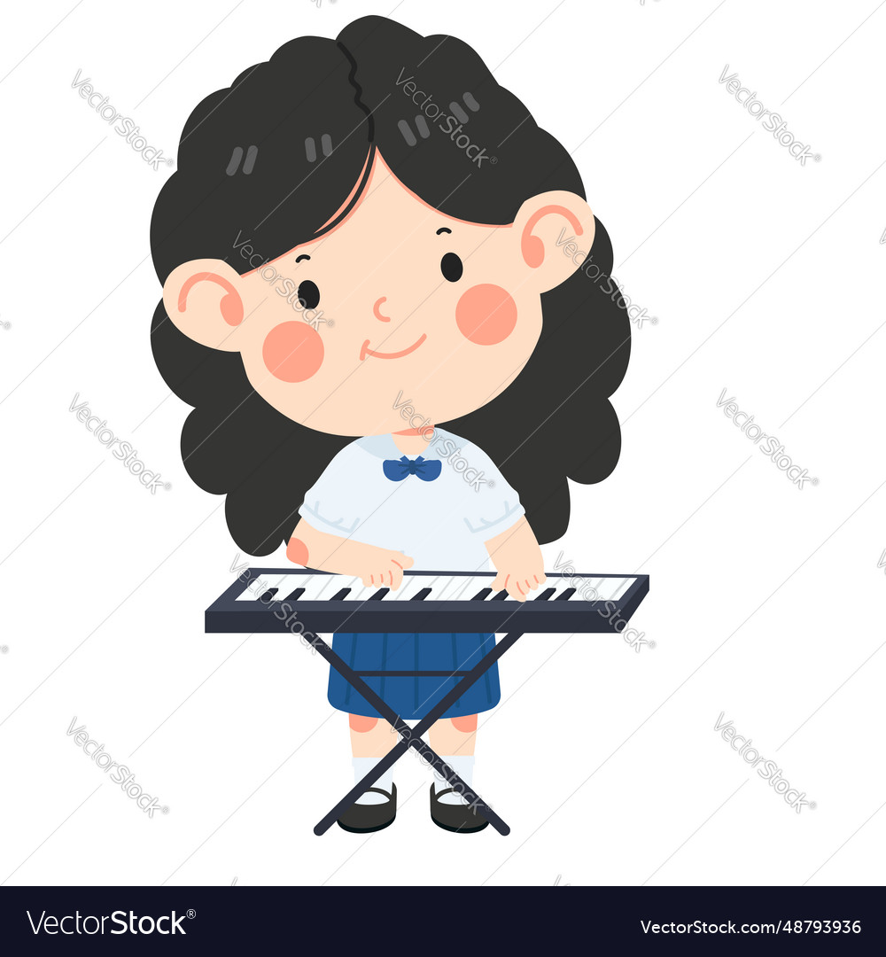 Piano online class isolated cartoon Royalty Free Vector