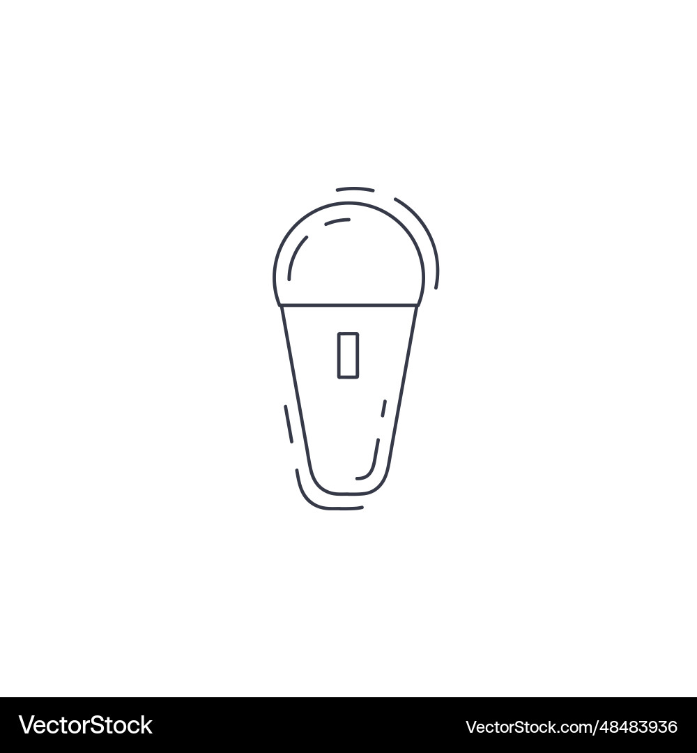 Microphone line icon thin Royalty Free Vector Image