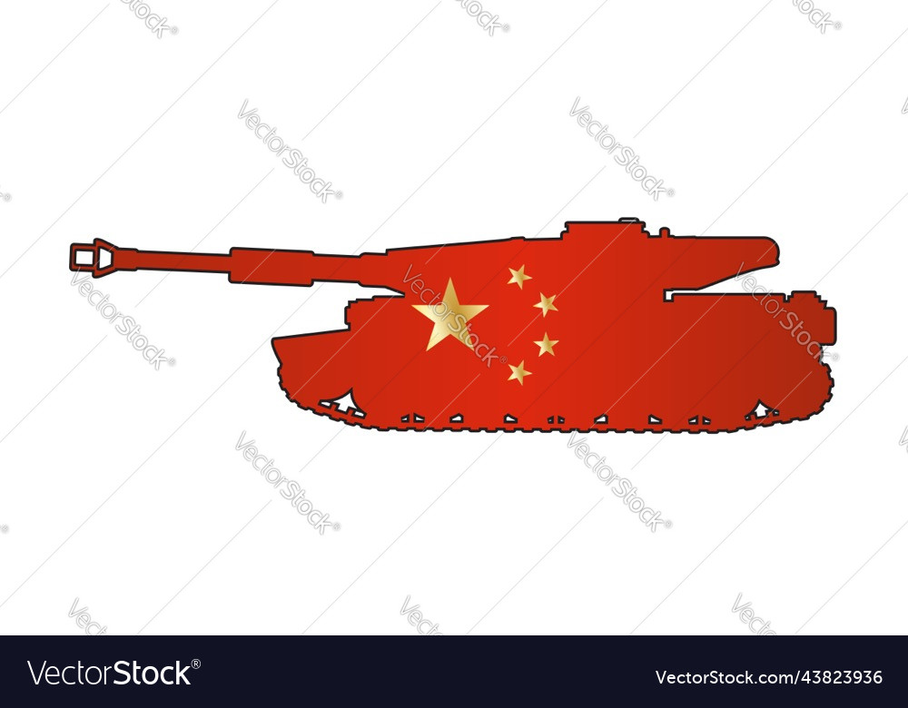 Modern battle tank with chinese flag