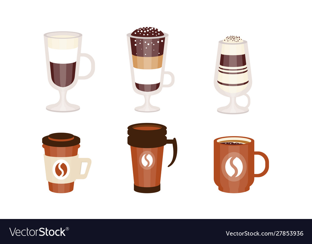 Set coffee and cocktails Royalty Free Vector Image