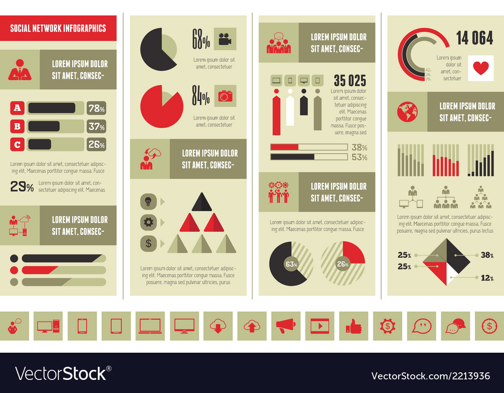 Soziale Medien Infografik Vorlage