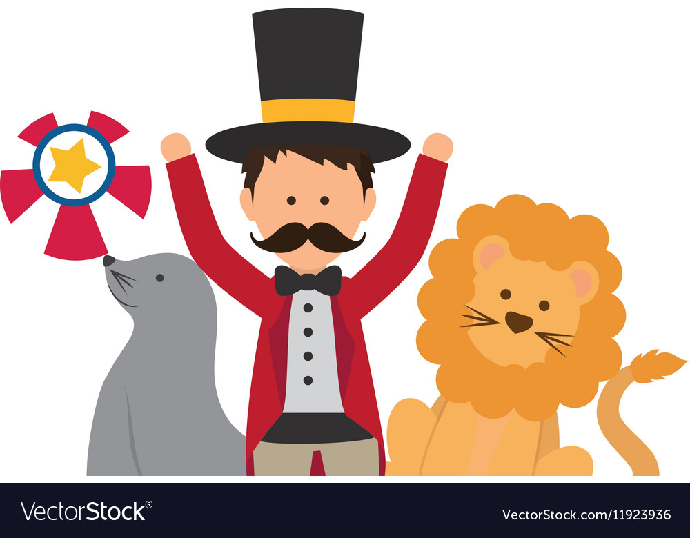 Tamer Circus Cartoon Royalty Free Vector Image