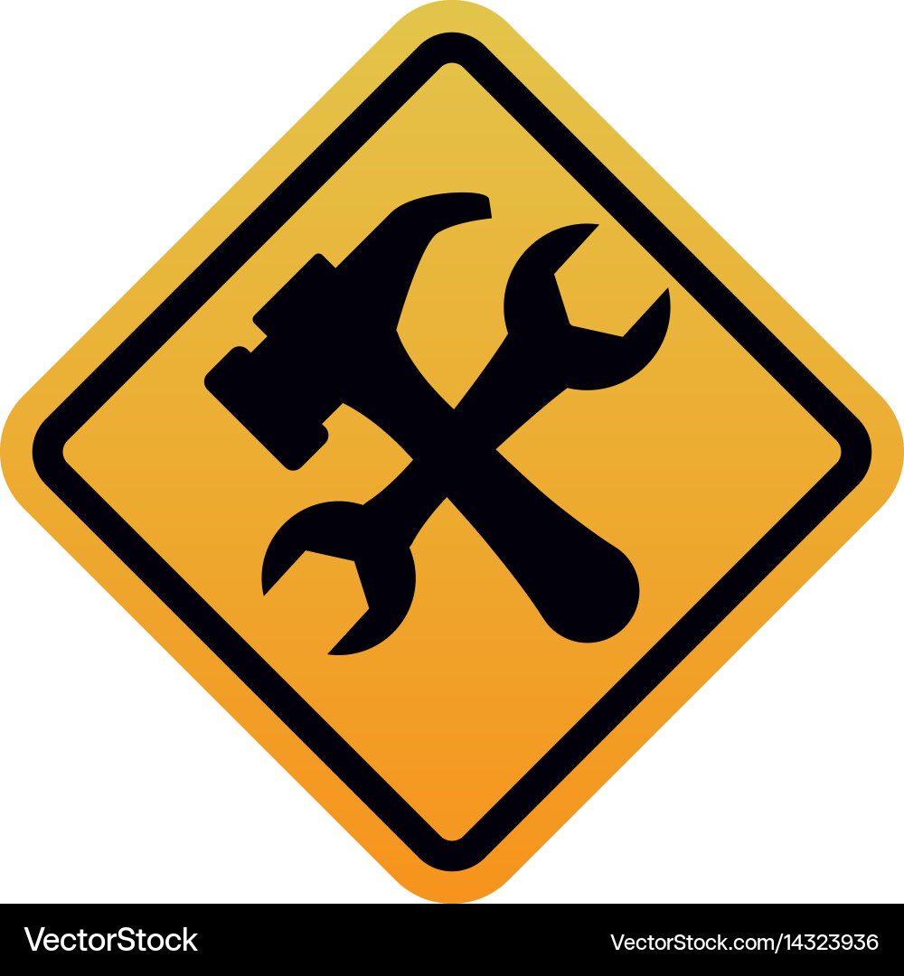 Under construction road sign Royalty Free Vector Image