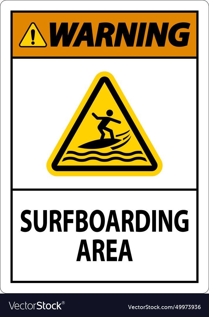 Wassersicherheit Schildwarnung - Surfboarding Bereich