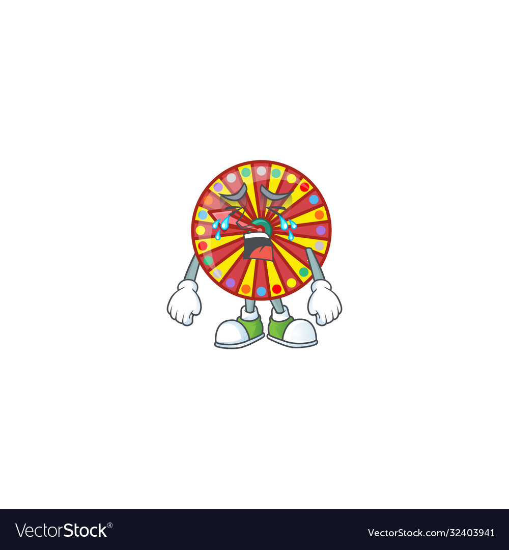 A crying wheel fortune mascot design style