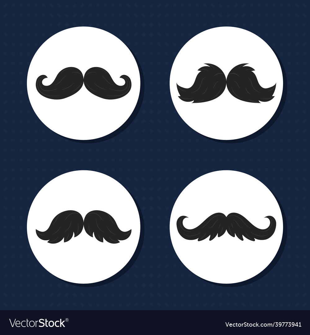 Moustache styles set