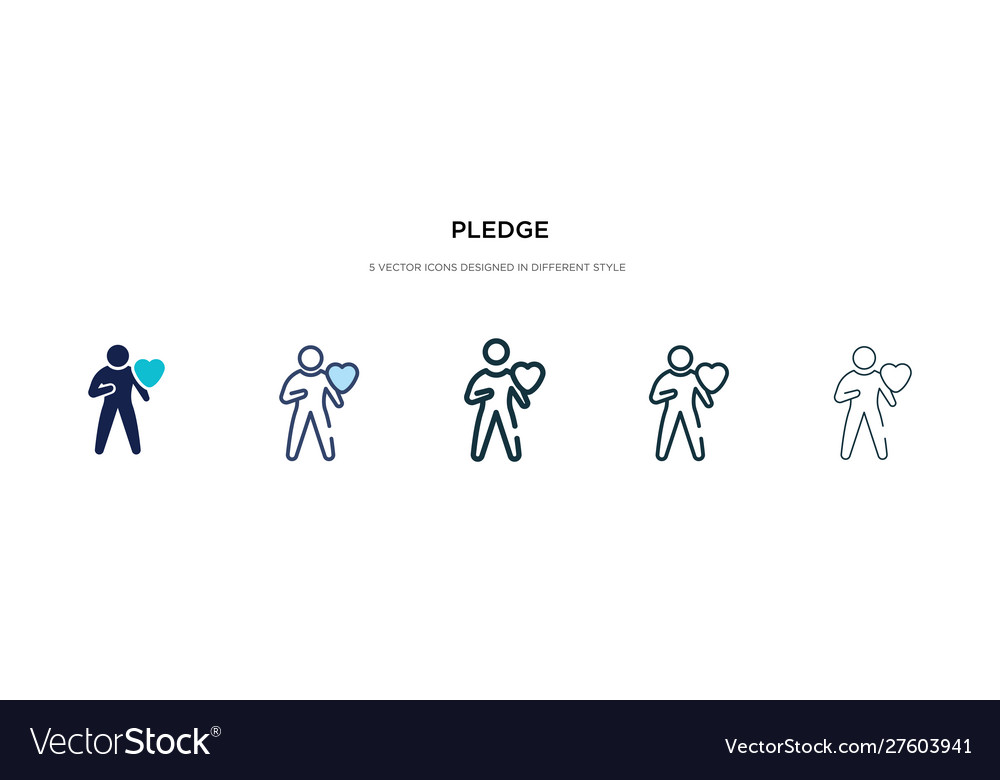 Pledge icon in different style two colored Vector Image