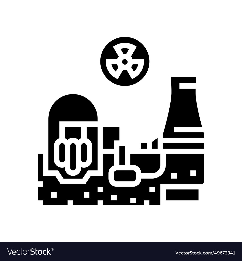 Power generation nuclear energy glyph icon Vector Image