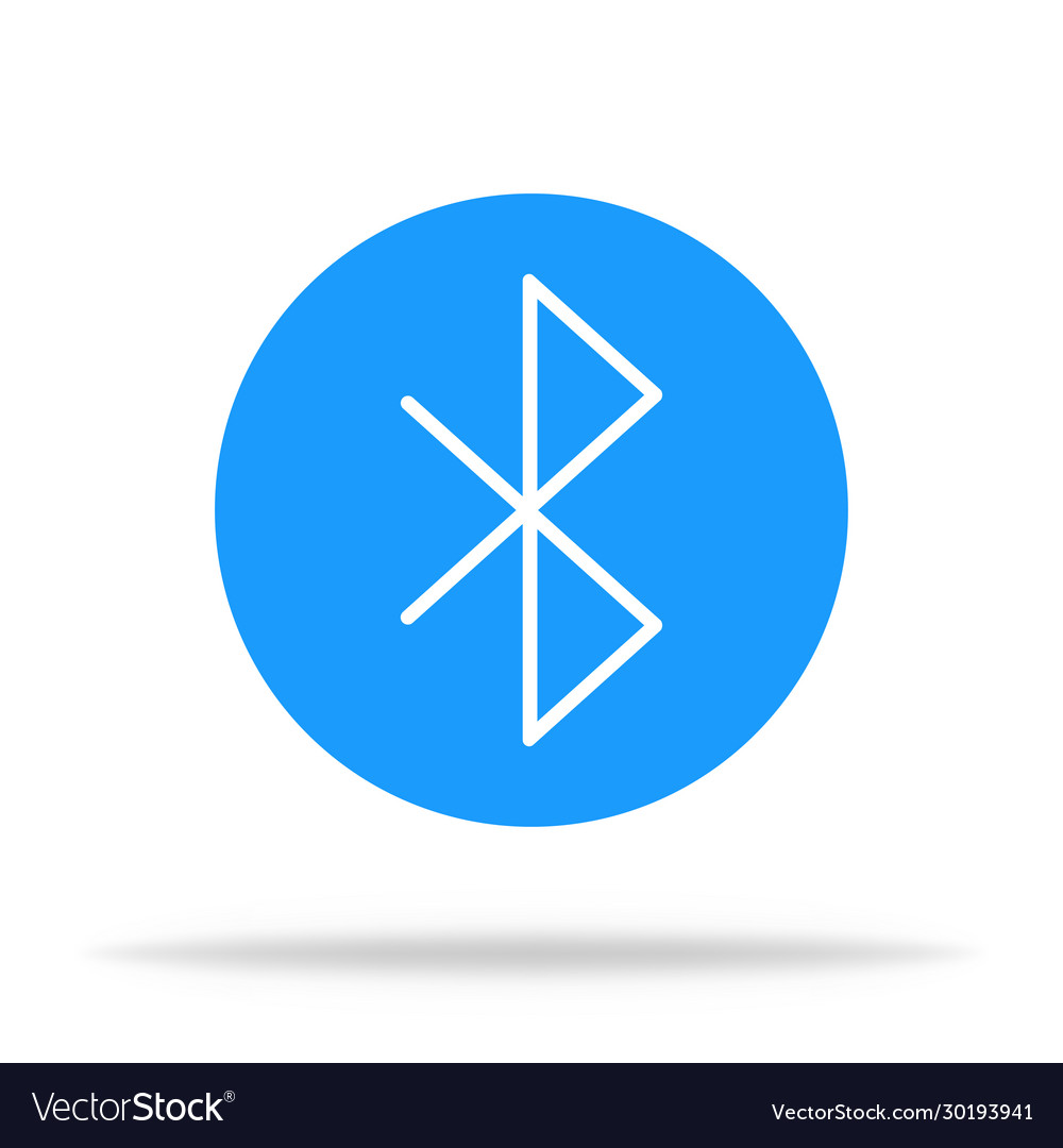 Rounded Bluetooth Icon In Blue Circle Royalty Free Vector