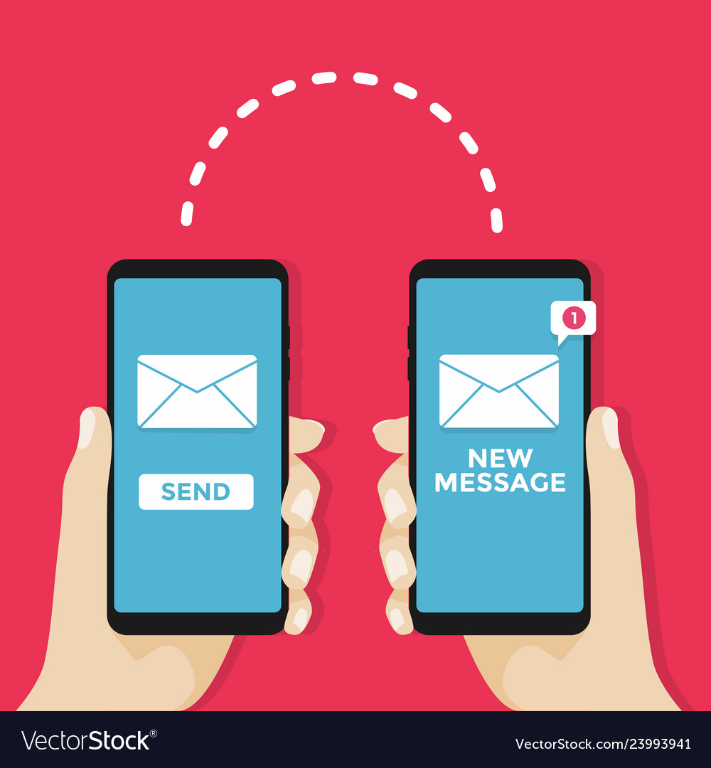 sending-message-concept-hand-holding-phone-vector-image