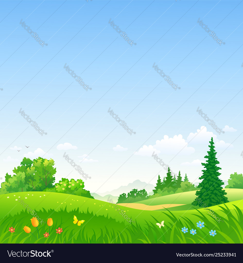 Spring day landscape Royalty Free Vector Image