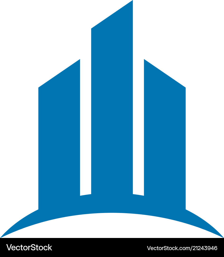 Blue real estate building logo design concept Vector Image