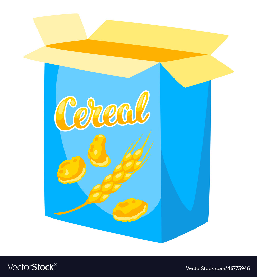 Breakfast cereal package image of healthy food Vector Image