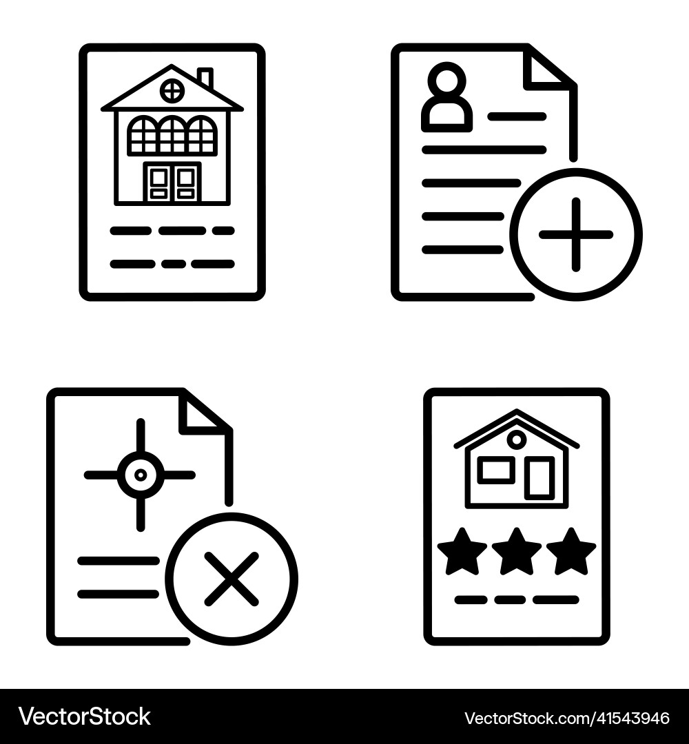 Docs1-2 flat icon set isolated on white background
