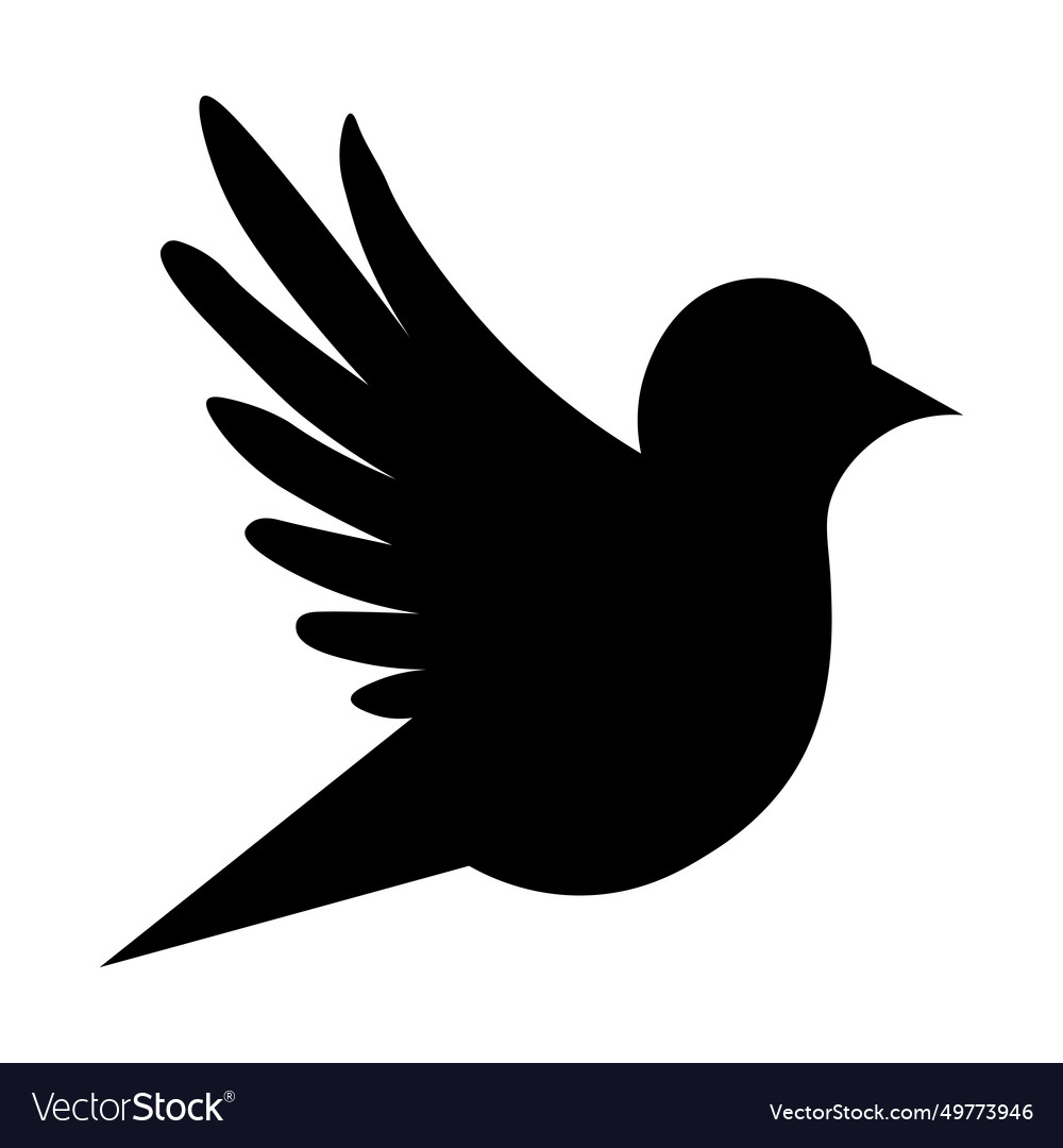 Dove black icon on white background Royalty Free Vector