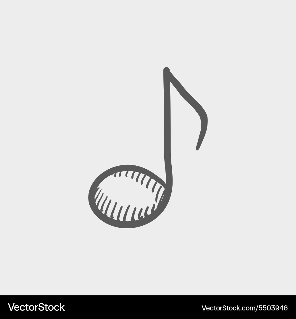 Eight note sketch icon Royalty Free Vector Image
