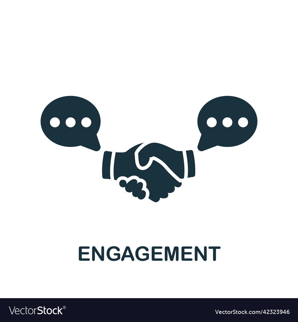 Engagement icon monochrome simple community