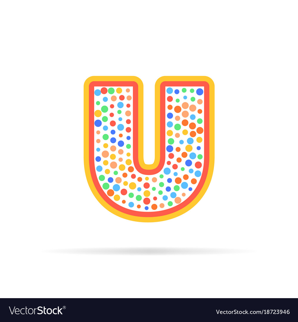 Letter U With Dots Logo Design Royalty Free Vector Image