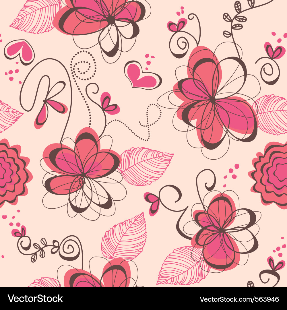 Pink romantic seamless pattern Royalty Free Vector Image