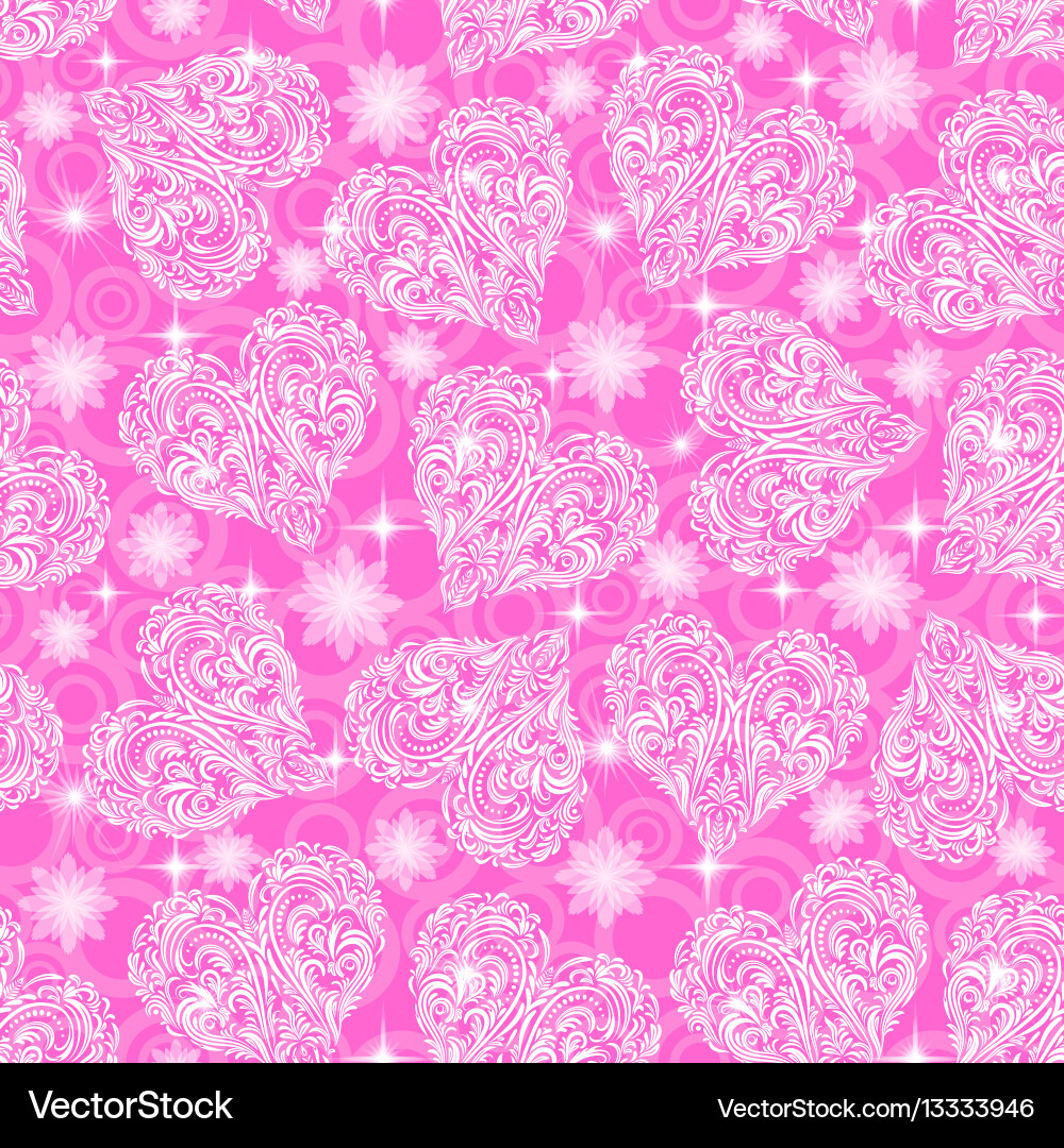Seamless pattern valentine hearts Royalty Free Vector Image