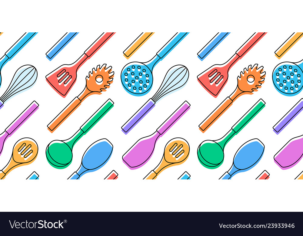 Seamless pattern with kitchen utensils