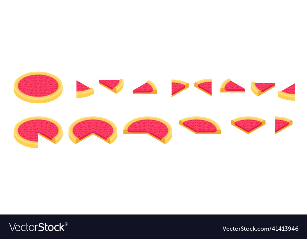 Slice of pie piece rosa Kuchen Infografiken Set