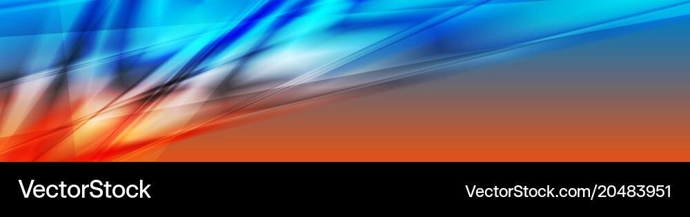 Blue And Orange Abstract Glossy Banner Design Vector Image