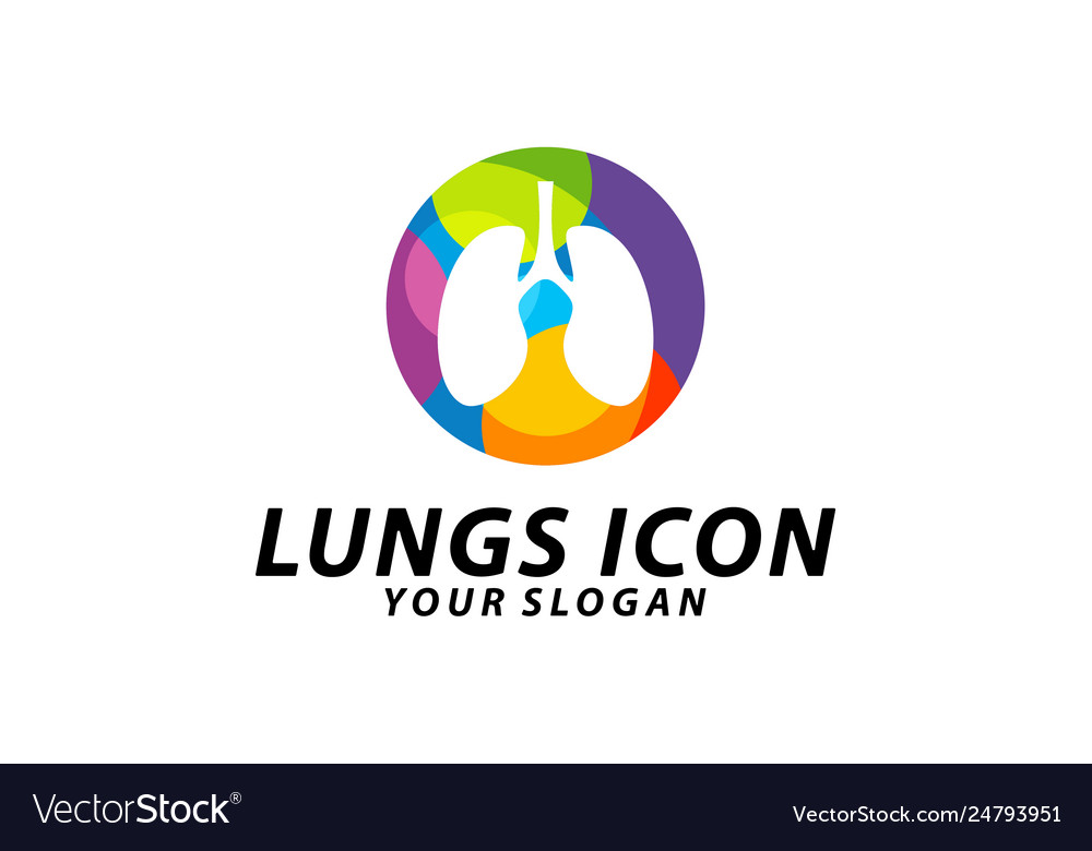 Bunte Lungen Logo Design Konzept Gesundheit