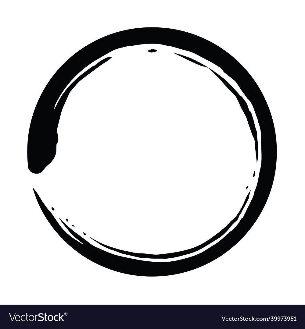 Enso zen brush circle art design icon Royalty Free Vector