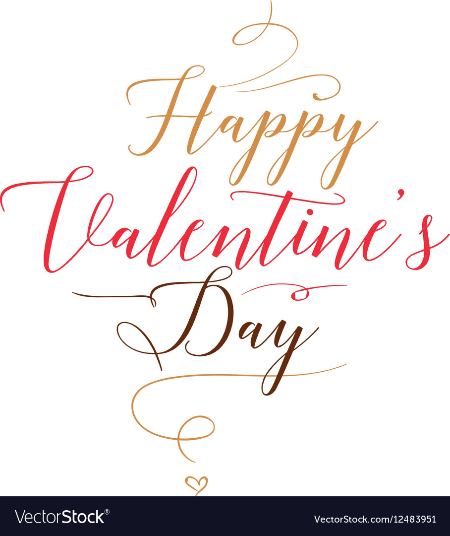 Happy valentines day typography design Royalty Free Vector