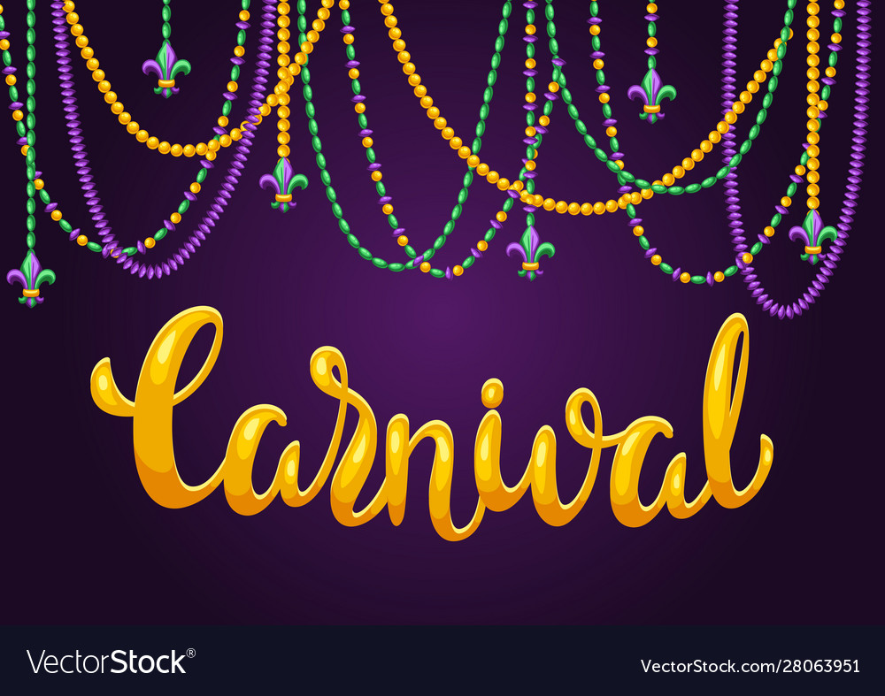 Mardi Gras Party Greeting Or Invitation Card Vector Image