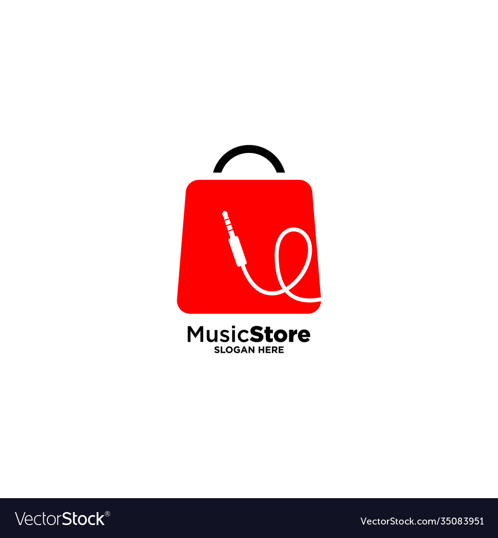 Music store logo design template Royalty Free Vector Image